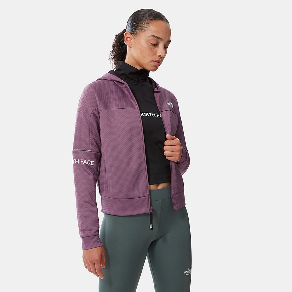 The North Face Hoodie Womens Australia - The North Face Mountain Athletics Zip-Up Purple Running & T